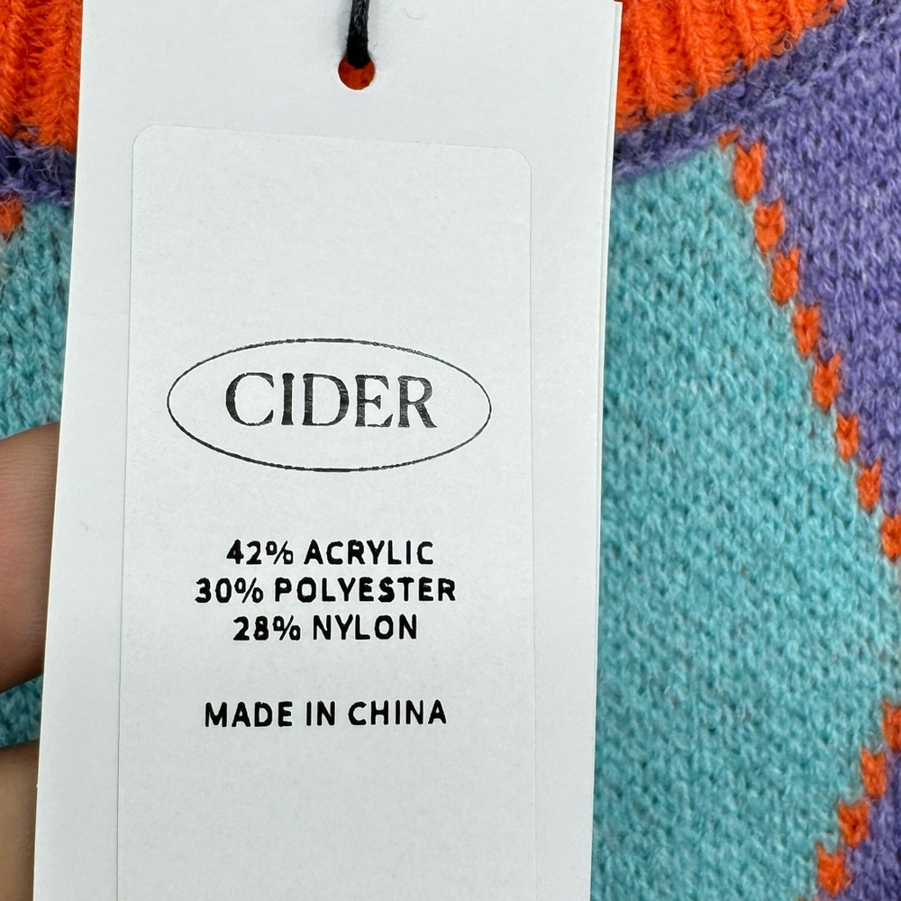 Cider Purple Preppy Argyle Sweater Small Large - Picture 7 of 7